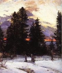 Abram Arkhipov Sunset on a Winter Landscape oil painting image